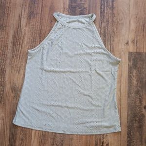 NEW! Light Sage Green Stretchy Eyelet Racerback Tank XL L